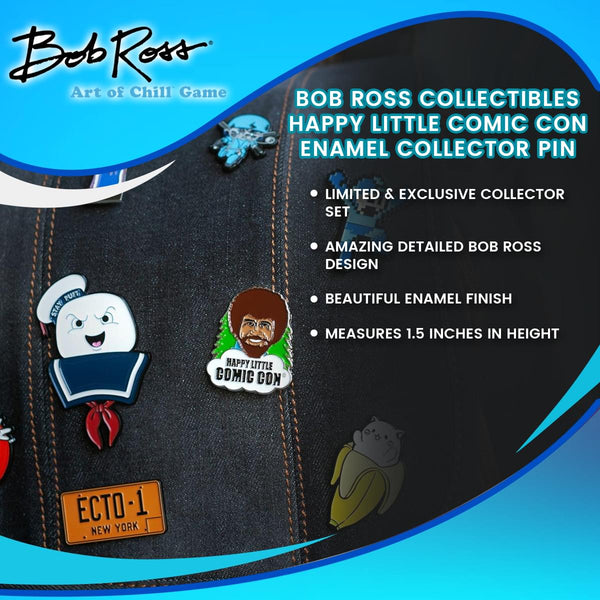 Bob Ross Collectibles Happy Little Comic Con Enamel Collector Pin