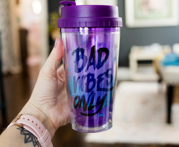 Disney Villains "Bad Vibes Only" Double-Walled Plastic Tumbler