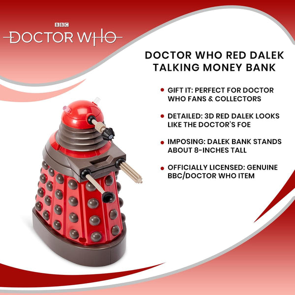 Doctor Who Red Dalek Talking Money Bank