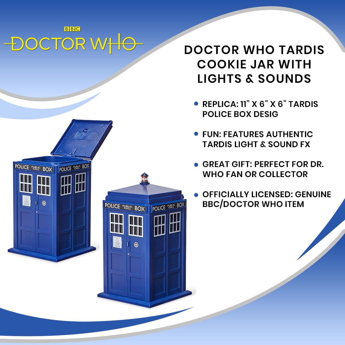 Doctor Who TARDIS Cookie Jar With Lights & Sounds