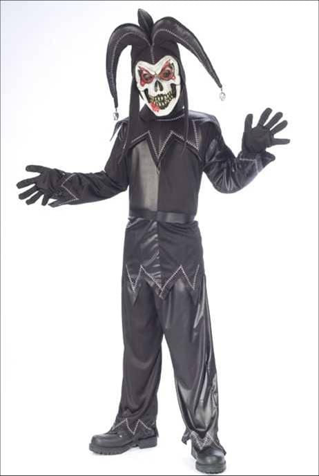 Twisted Jester Black Costume Child Large