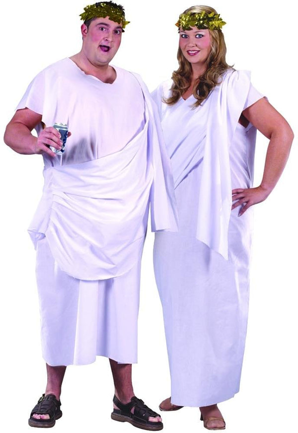 White Roman Toga Robe Costume Adult