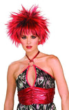 80's Spiked Punk Black & Red Costume Wig